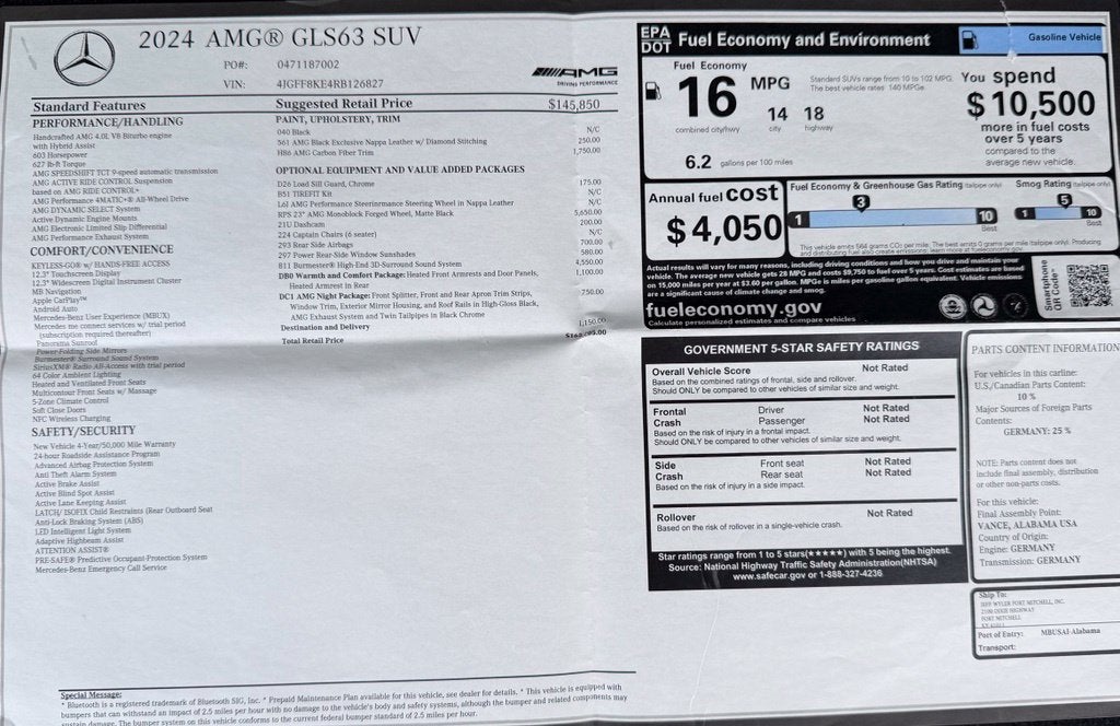 2024 Mercedes-Benz GLS GLS 63 AMG® 4MATIC®