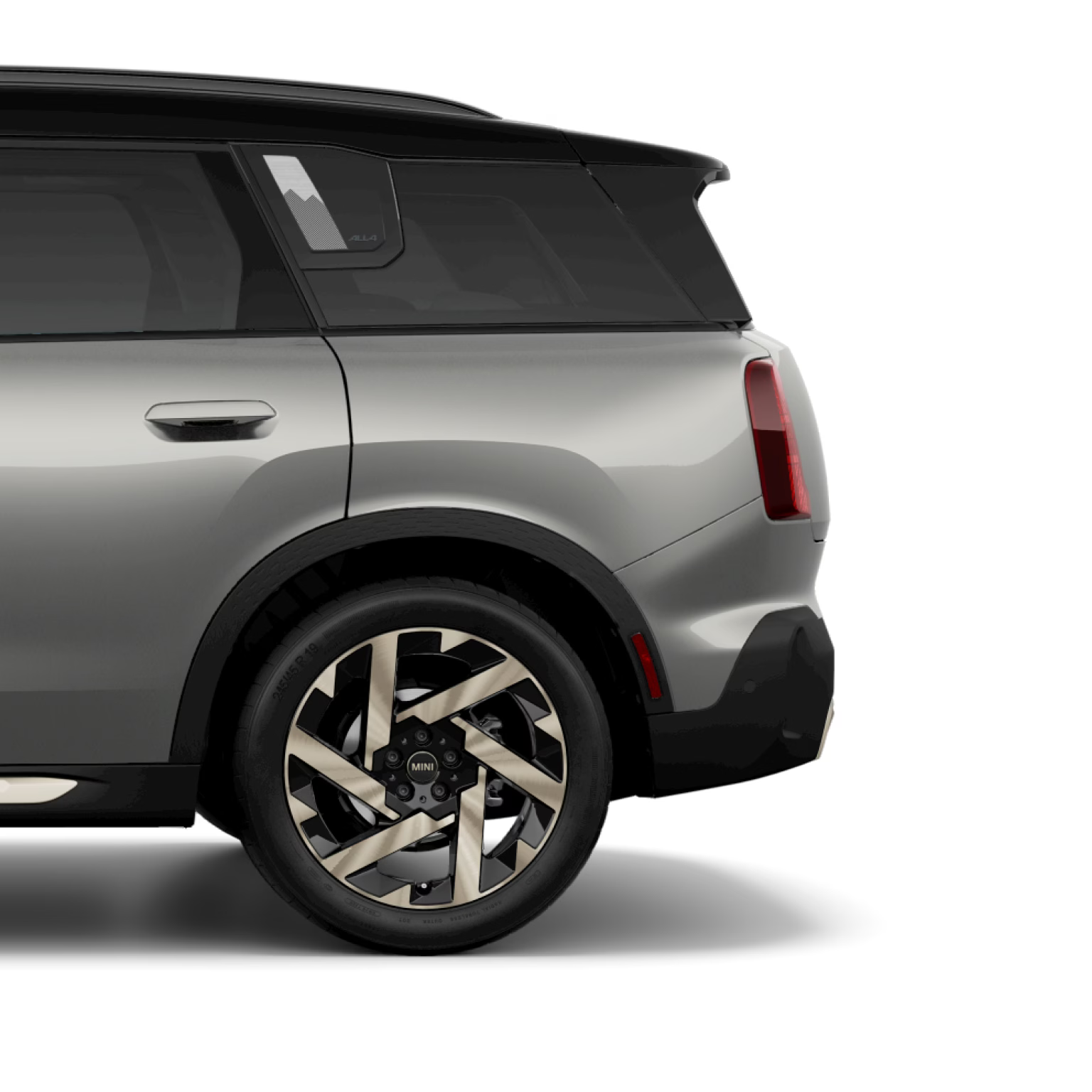 Side view of rear half of a MINI Countryman S All4.