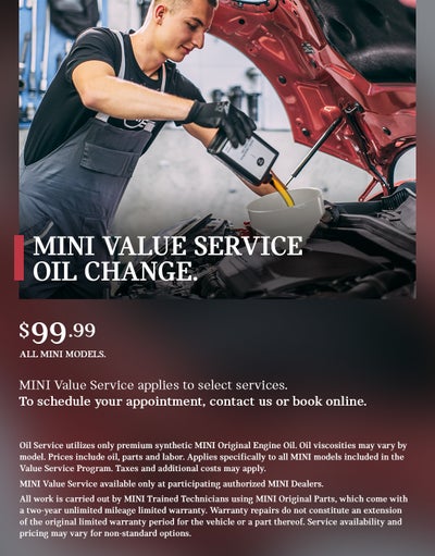 MINI VALUE SERVICE OIL CHANGE.