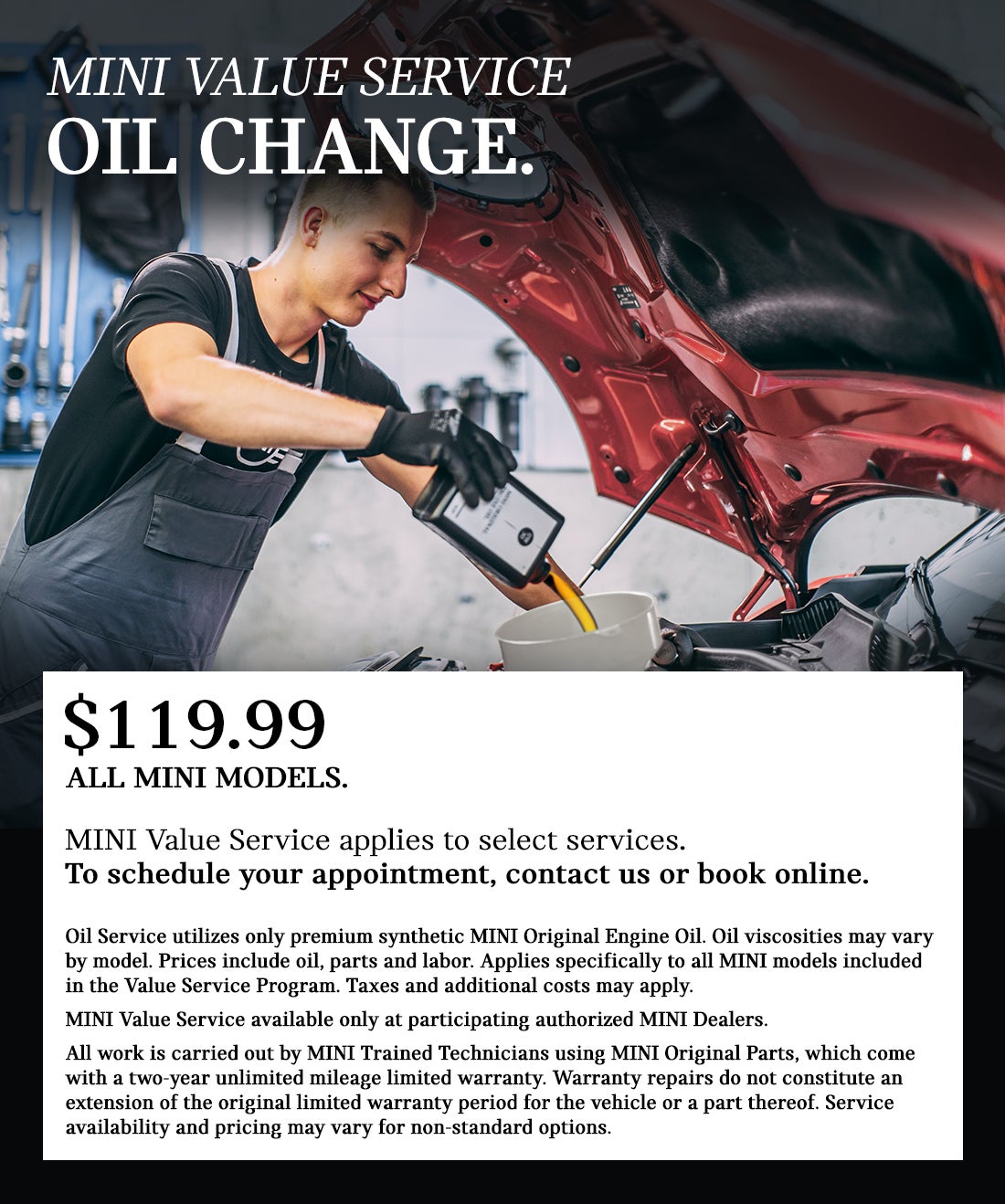 MINI VALUE SERVICE OIL CHANGE.